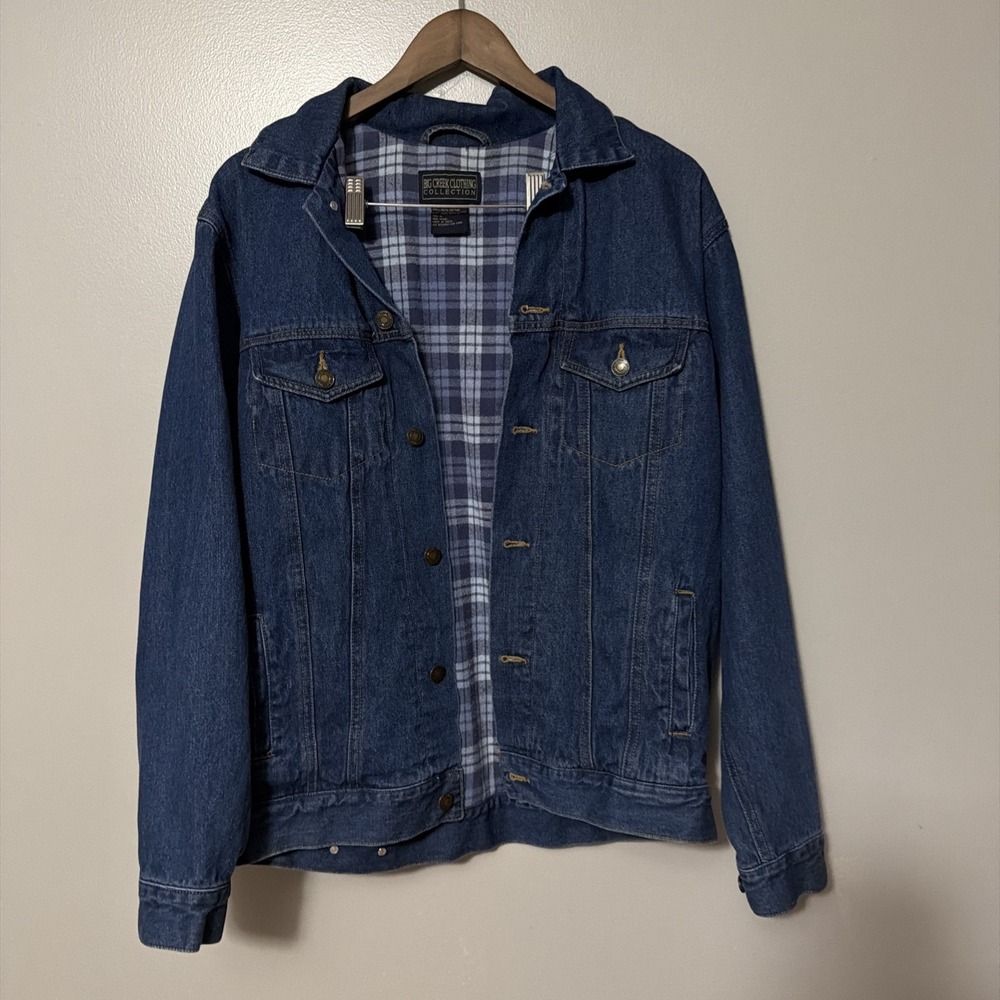Vtg Big Creek  Coat Jacket M Flannel Lined cold weather  Denim Trucker  Western